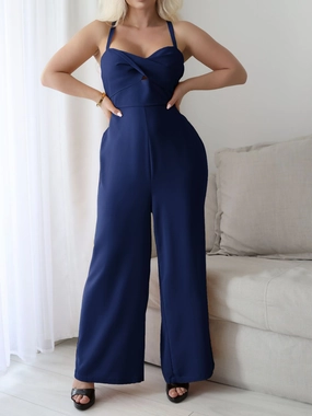 Special Price Offer Today Only Savings Devine Tie Back Backless Crisscross Jumpsuit