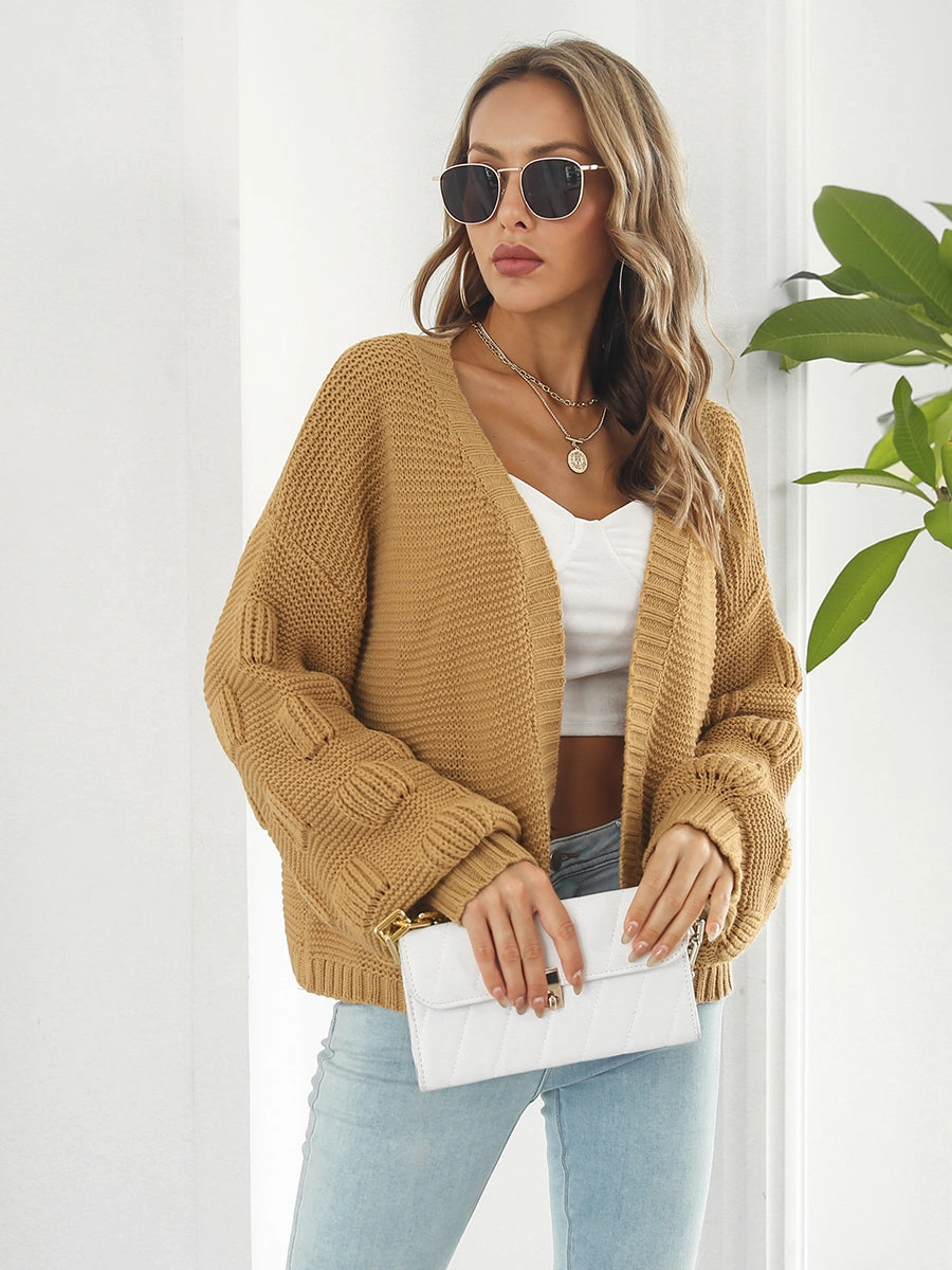 Today Only Hot Sale Open Front Ribbed Trim Cardigan