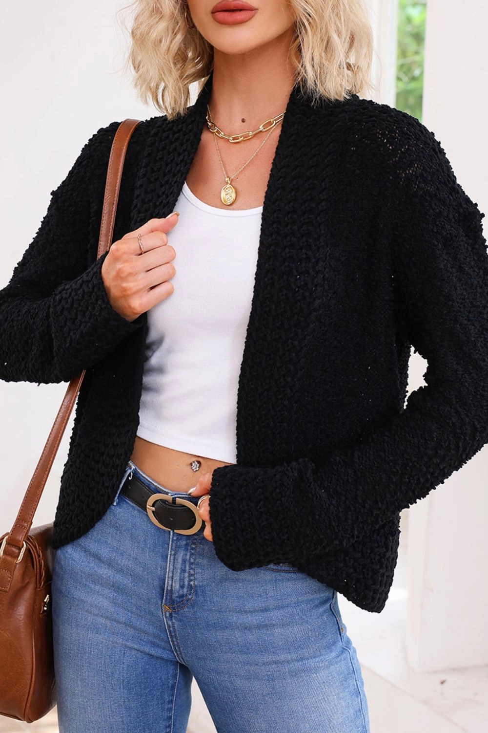 Solid Color Open Front Cardigan Steal the Deal Now Big Price Drop
