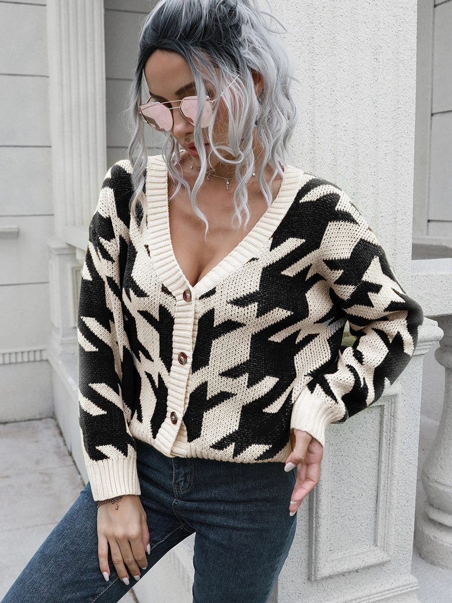 Limited Time Offer Hot Price Drop Houndstooth Button Down Cardigan