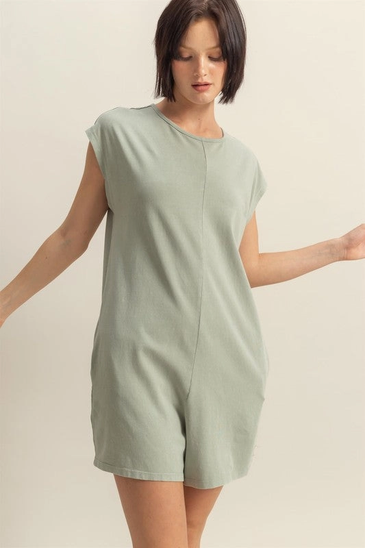 Last Chance Offer Hyfve Round Neck Cap Sleeve Relaxed Fit Breezy Romper