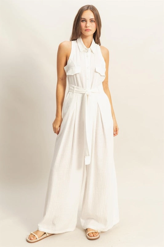 Flash Sale Alert Gift Ideas Galore Hyfve Sleeveless Tie Waist Wide Leg Jumpsuit