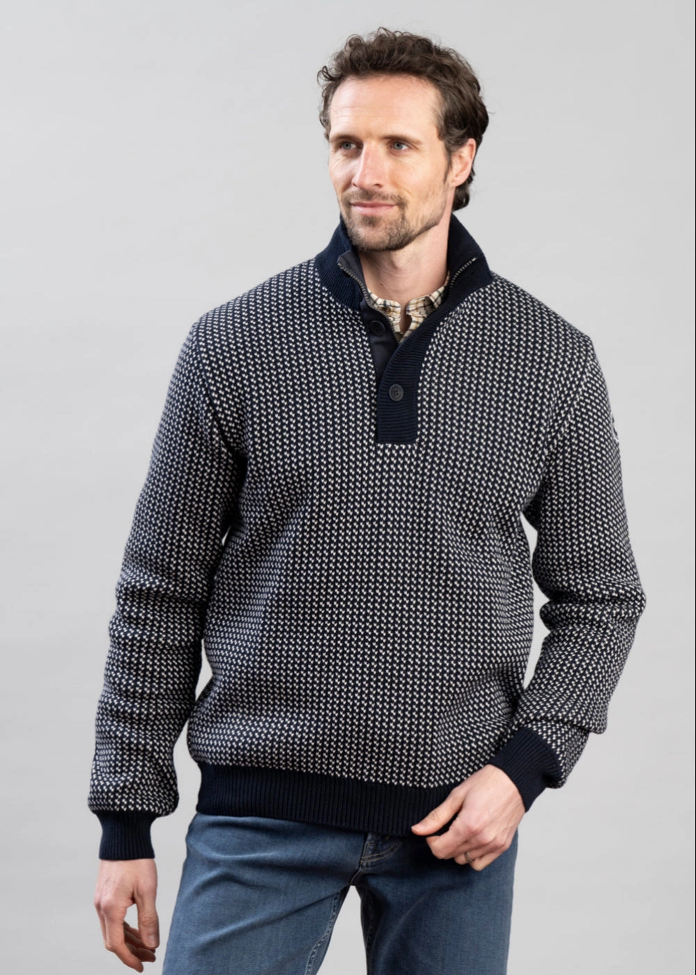 Unmissable Deal Today Ingvar T-Neck Windproof Jacquard Sweater