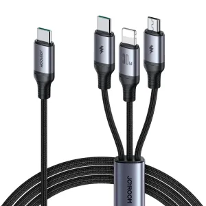 Joyroom Sa21-1T3 Speedy Series 30W 3-In-1 Fast Charging Cable (Type-C To L C M) 1.2M - Black Dont Miss Big Savings