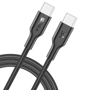 1Hora Cab272 Usb Type-C To Usb Type-C Polyester Braided Cable 1M Black Instant Hot Deal