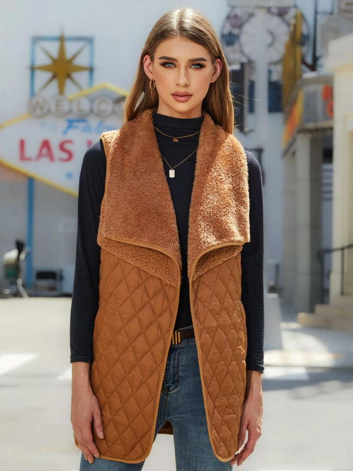 Open Front Collared Vest Limited Stock Deals