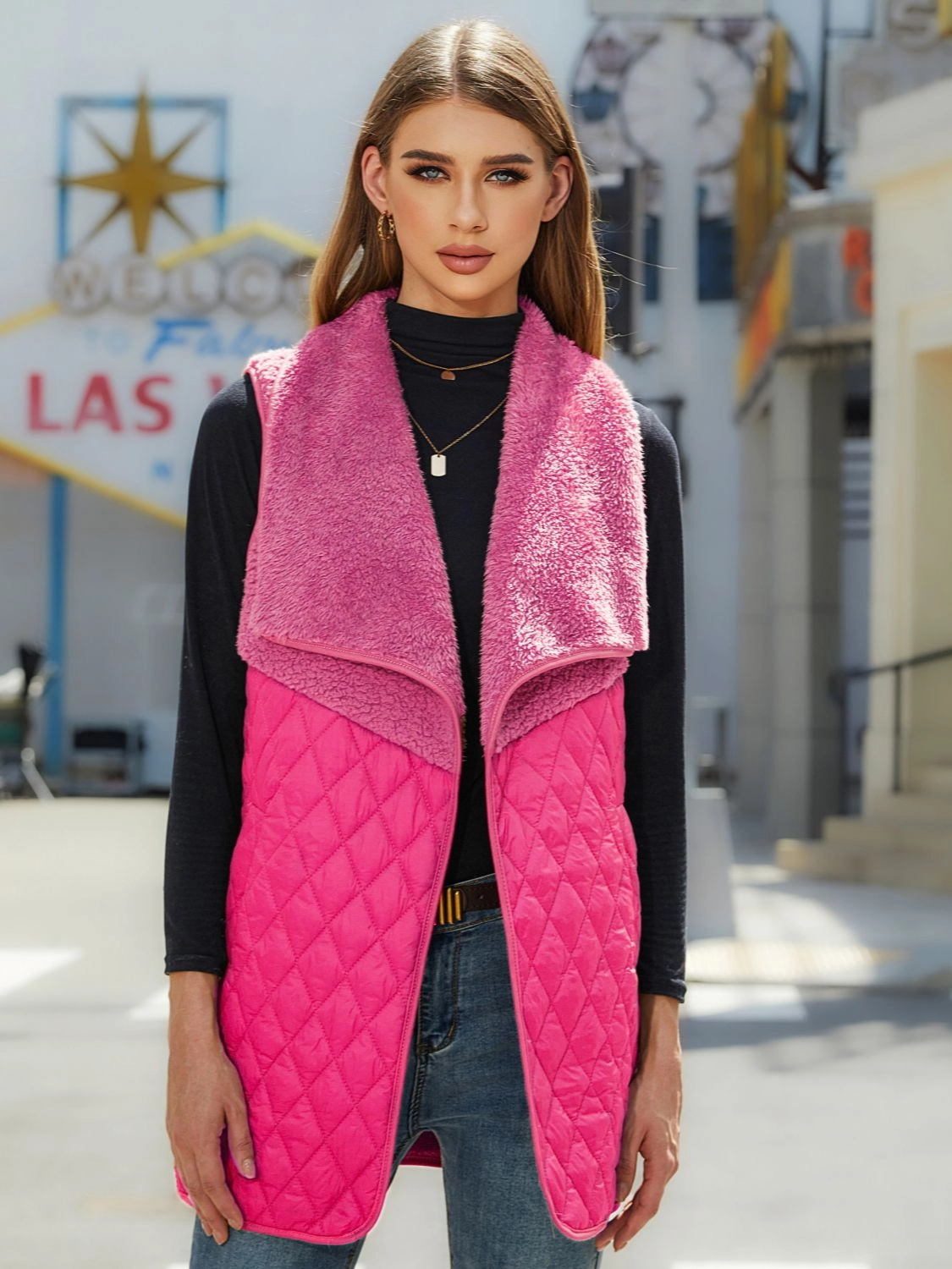 Trending Deals Today Open Front Collared Vest