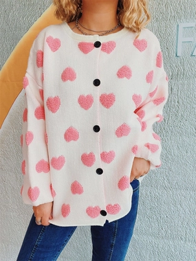 Heart Button Up Long Sleeve Cardigan Todays Steal