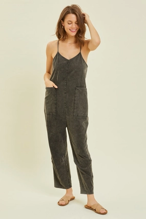 Heyson Full Size Mineral-Washed Oversized Jumpsuit With Pockets Deal of the Day