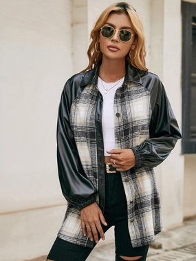 Ivy Lane Plaid Button Down Raglan Sleeve Jacket Shop Grab Now Clearance Alert Now