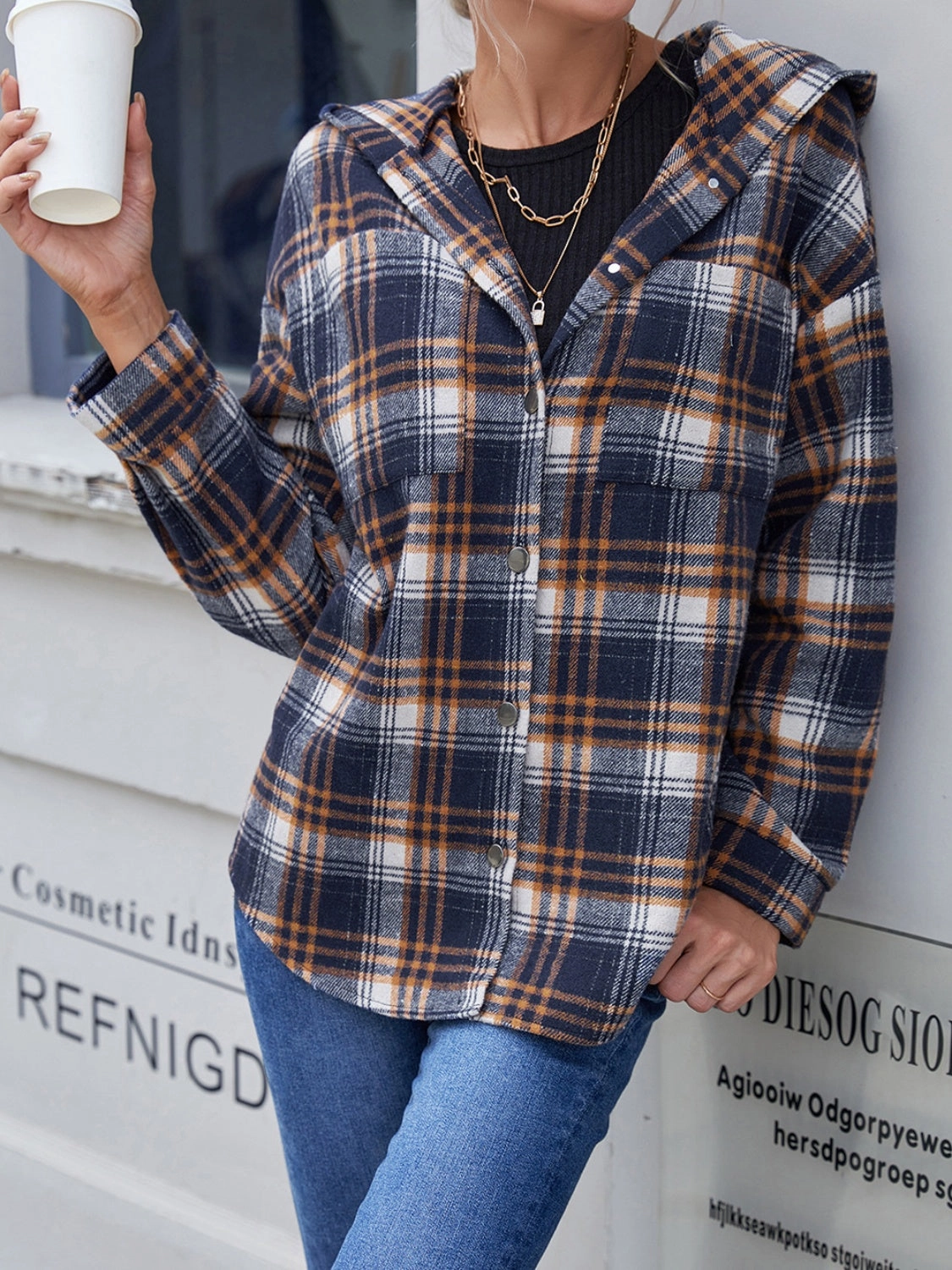 Trending Hot Deal Shop the Savings Now Ivy Lane Plaid Button Up Long Sleeve Hooded Jacket