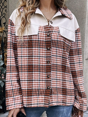 Limited Offer Alert Mega Discount Event Ivy Lane Plaid Collared Neck Drop Shoulder Jacket