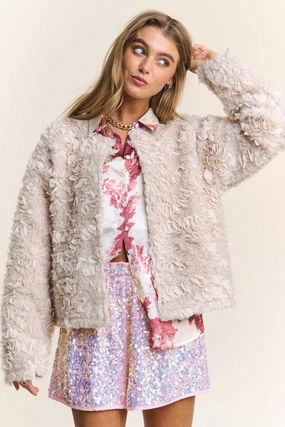 Clearance Event J.Nna Mixed Fabric Chic Jacket