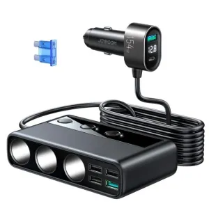 Joyroom Jr-Cl06 154W Car Charger With Three Sockets Pd Qc3.0 Usb*4 Instant Deal Today