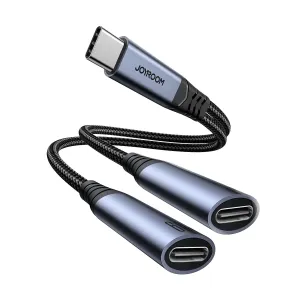 Joyroom Sy-C03 2-In-1 Audio Adapter (Type-C To Dual Type-C) Black Best Deal Online