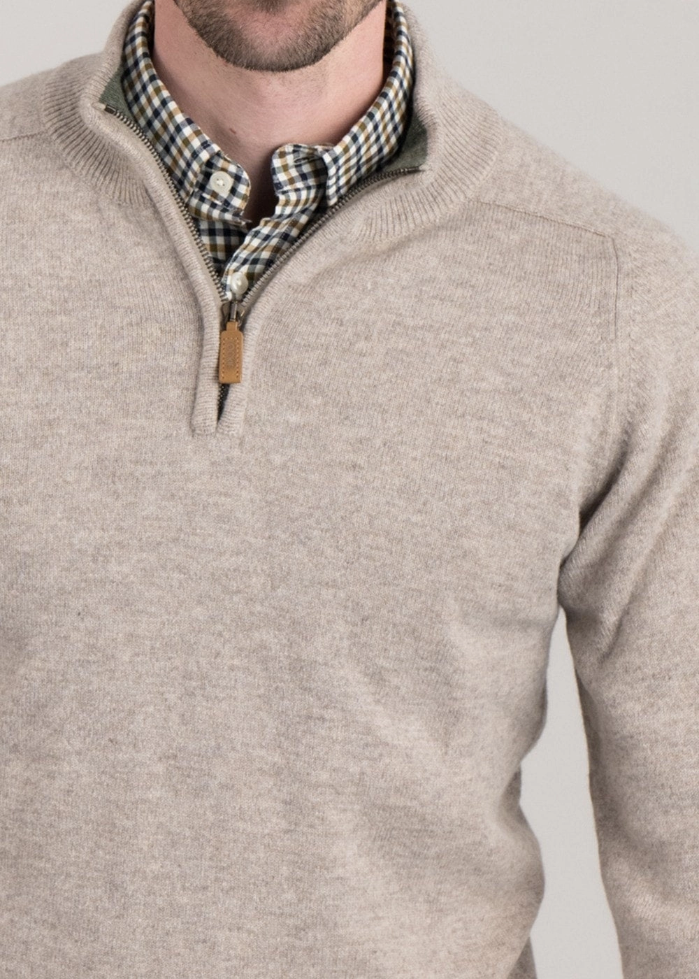 Limited Time Sale Lambswool 2 Ply Zip Neck