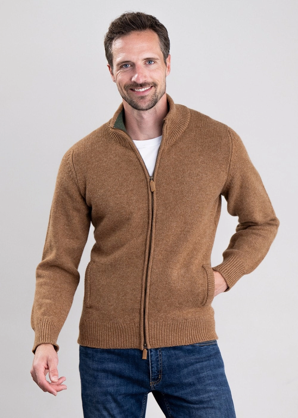 Lambswool 4 Ply Plain Jacket Save Today Only
