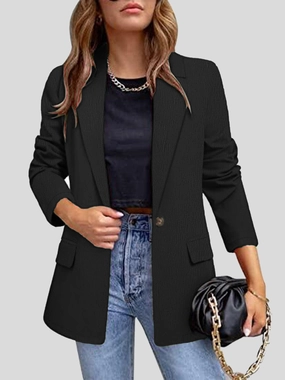 Lapel Collar Long Sleeve Blazer Mega Sale Now