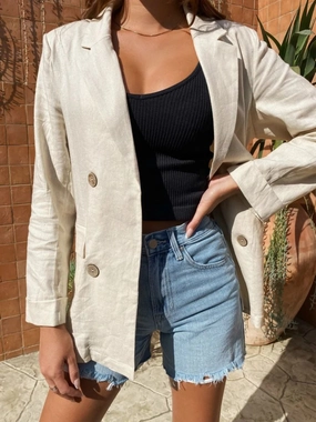 Lapel Collar Long Sleeve Blazer Trending Today Steal