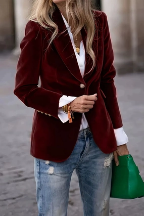 Trending Deals Today Gift Sale Event Lapel Collar One Button Blazer