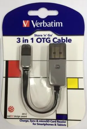 Verbatim 64782 Otg Cable For Microsd Card (Charging &Amp; Sync) - Black/Grey Hot Offer Frenzy