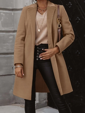 Collared Neck Button Up Long Sleeve Coat Hot Offer Inside Today Only Offer