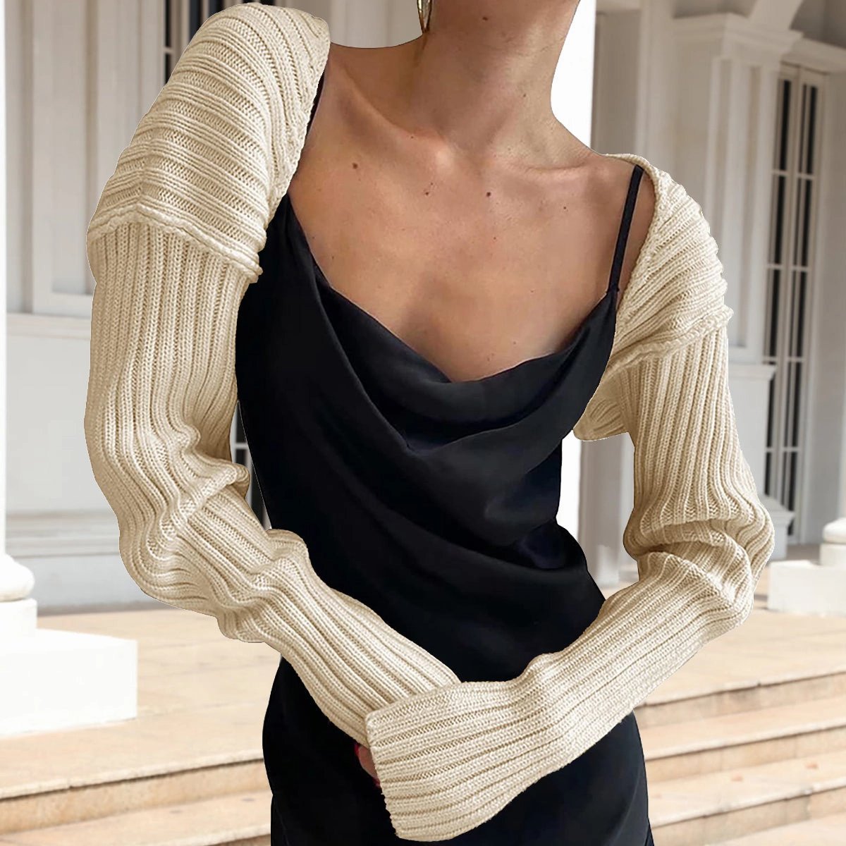 Weekend Flash Offer Long Sleeve Knit Bolero