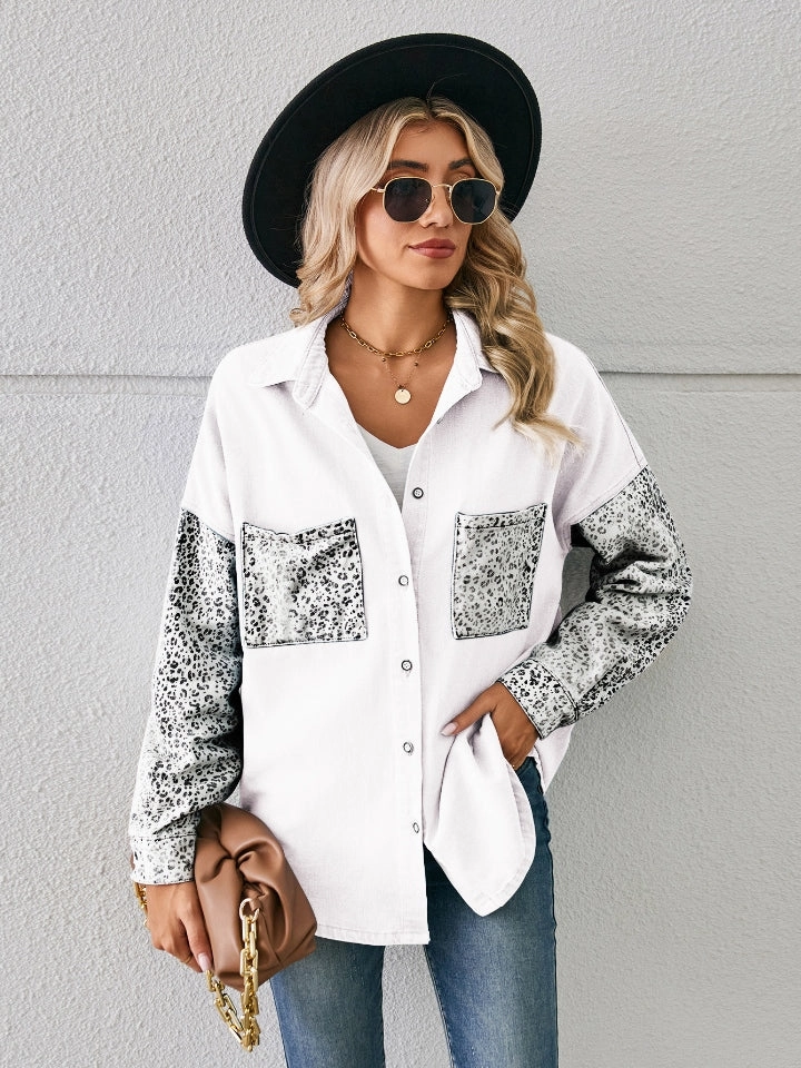 Leopard Button Up Denim Jacket Instant Savings Deal Limited Time Discount