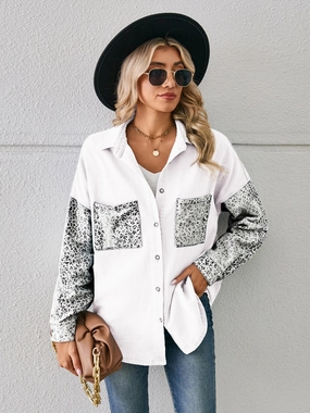 Leopard Button Up Denim Jacket Instant Savings Deal Limited Time Discount
