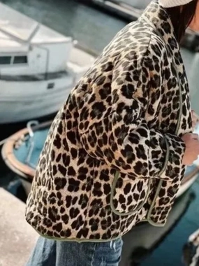Leopard Open Front Long Sleeve Outerwear Hot Pick of the Day