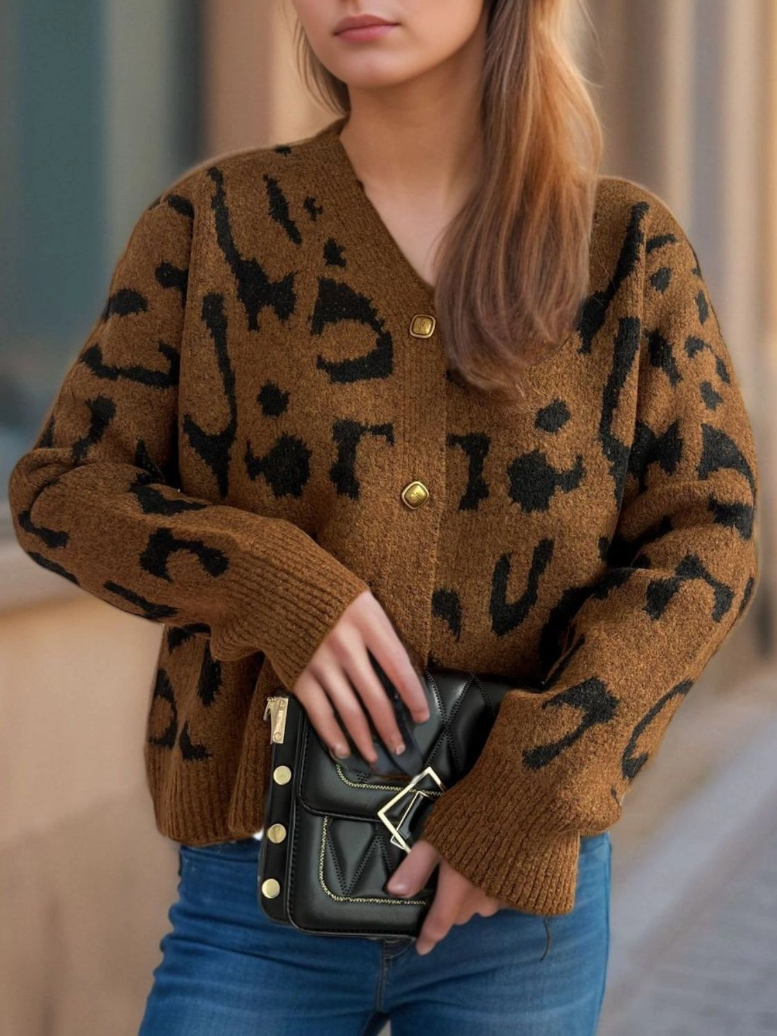 Leopard V-Neck Button Up Cardigan MustHave Items
