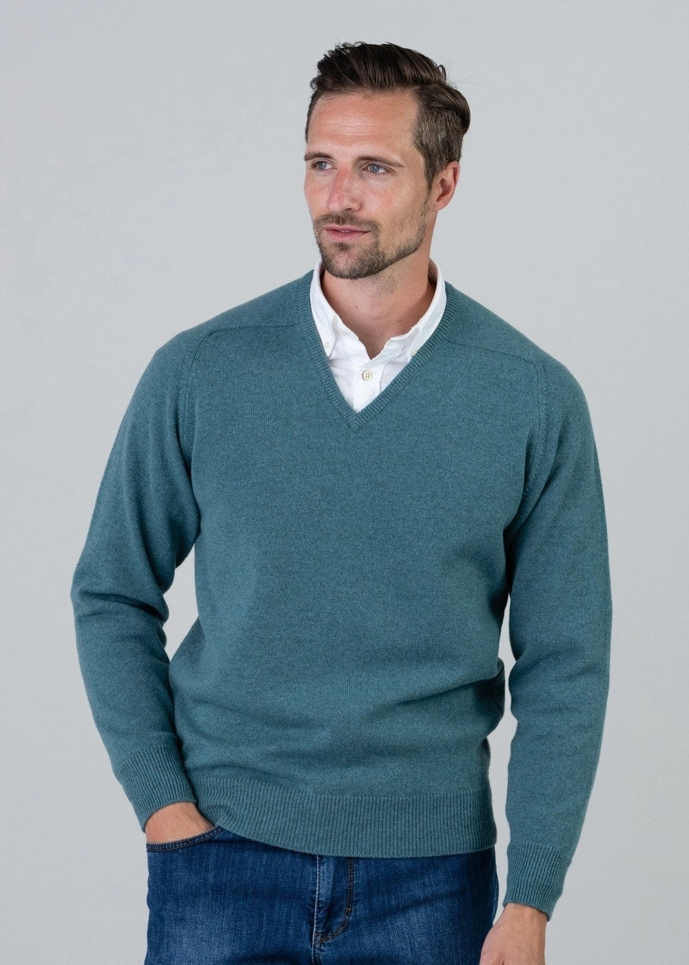 Leven 2 Ply Lambswool V-Neck Limited Time Discount