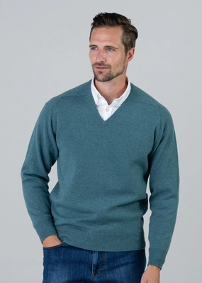 Leven 2 Ply Lambswool V-Neck Limited Time Discount