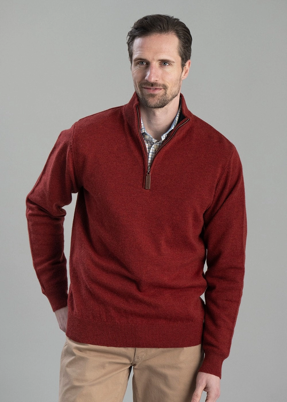 Lewis Lambswool 1/4 Zip Jumper Limited Stock Hot Deal