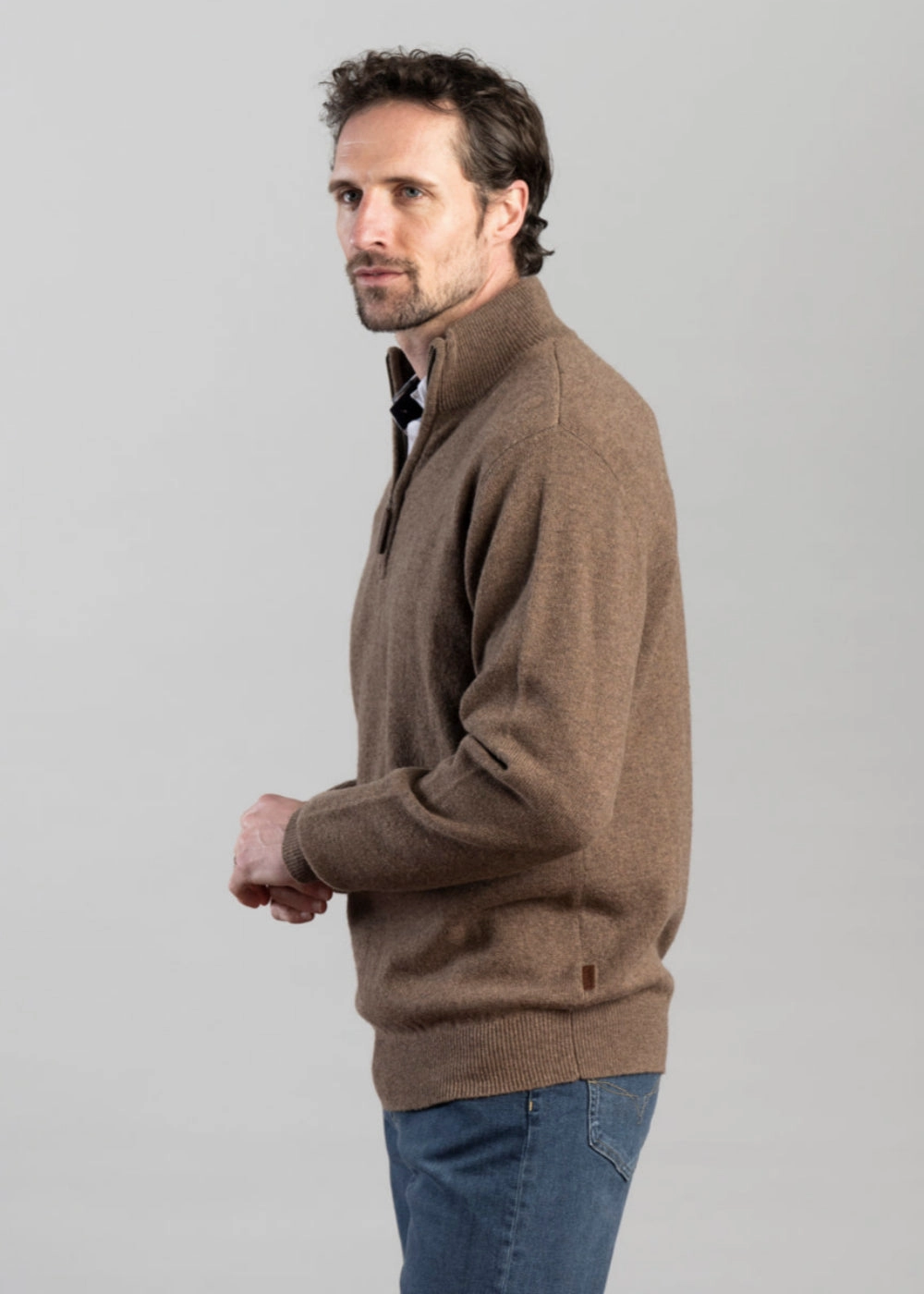 Lewis Lambswool 1/4 Zip Jumper Steal Todays Offer