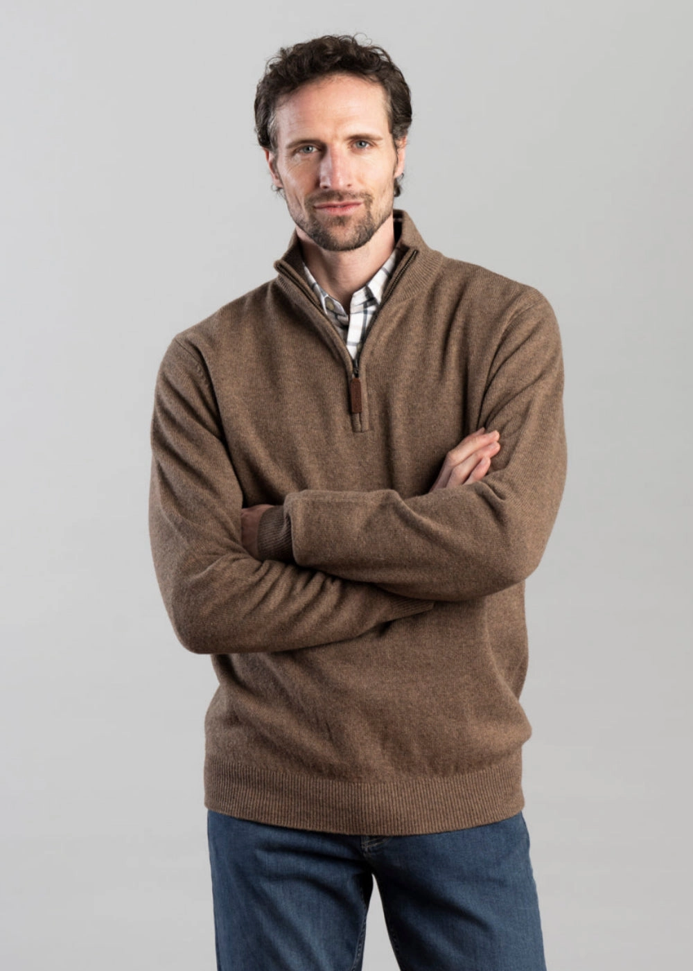 Lewis Lambswool 1/4 Zip Jumper Instant Savings Inside