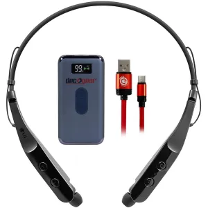 Dont Miss This Deal Gift Ideas Galore Lg Tone Triumph Hbs-510 Wireless Bluetooth Headset Black With Power Bank Bundle