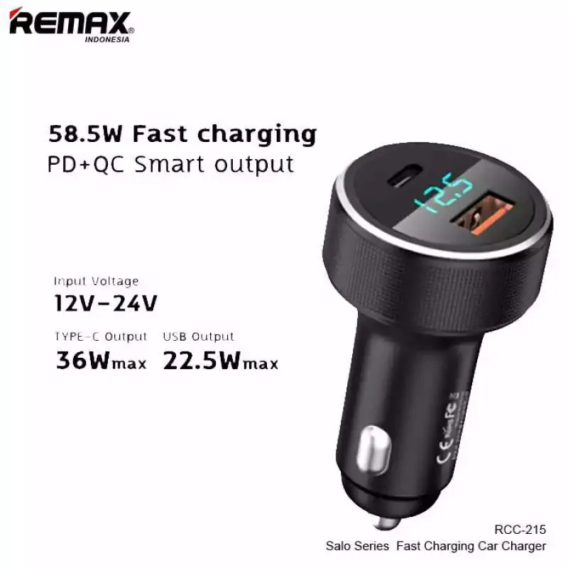 Flash Sale Alert Remax Rcc215 Salo Series 58.5W Pd Qc Fast Charging Car Charger