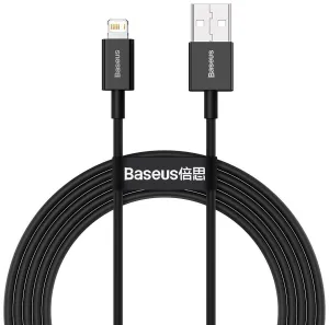 Instant Deal Today Save Today Event Baseus Superior Fast Charging Data Cable Usb To Lightning 2.4A 1M - Black