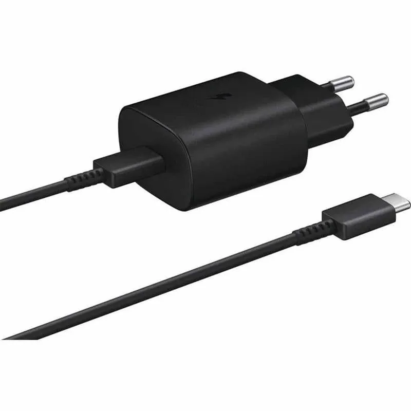 Shop the Best Deals Instant Savings Deal Samsung 25W Travel Adapter 2 Pin With C To C Cable - Black