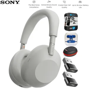 Deal Frenzy Today Sony Wireless Noise Canceling Headphones Platinum Silver 2 Year Warranty Bundle