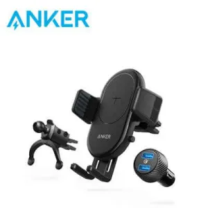 Clearance Sale Anker Powerwave 7.5 Wireless Charging Car Mount With 2-Port Qc 3.0 Charger