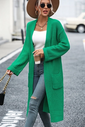 Exclusive Online Deal Dropped Shoulder Long Sleeve Cardigan With Pocket