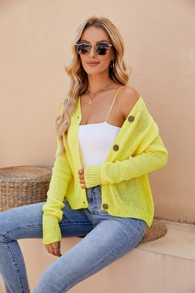 Surprise Offer Now Grab Todays Deal Raglan Sleeve Button Front Cardigan