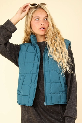 Very J Zip Up Puffer Padded Warm Vest Hot Savings Alert
