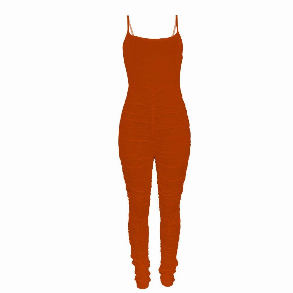 Land Of Nostalgia Sleeveless Stacked Ruched Jumpsuit Women'S Jogger Pants By Land Of Nostalgia MustHave Items Special Savings Today