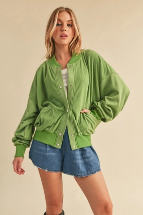 Aemi   Co Snap Down Drop Shoulder Brushed Jacket Today Only Special Shop Save Today