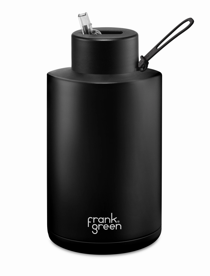 Limited Stock Hot Deal Frank Green Ceramic Reusable Bottle 68Oz/2 Litre With Straw Lid - Midnight