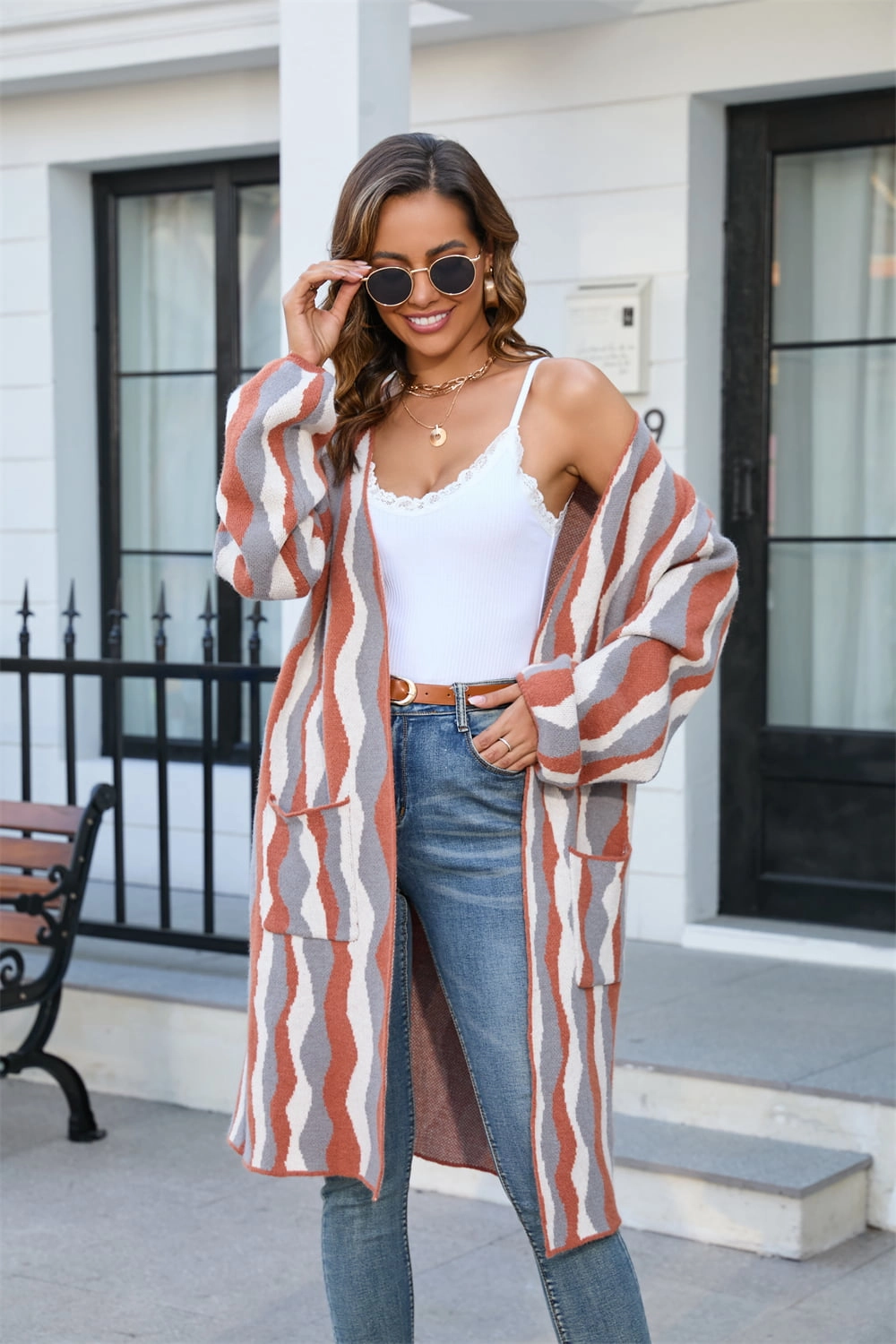 Angel Wings Printed Open Front Pocketed Cardigan Trending Hot Picks Perfect Gift Offer