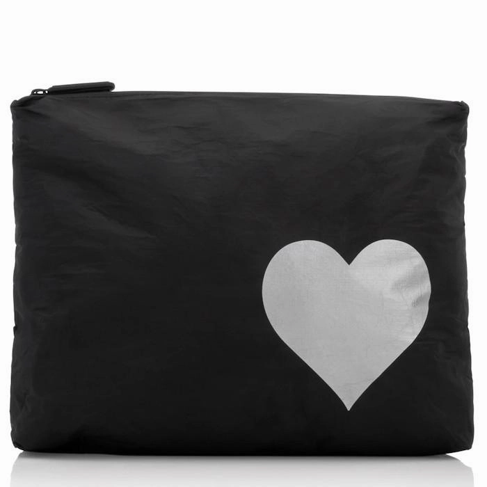 Heart Zipper Pack Black With Silver Heart Clearance Event Alert Deal of the Day